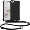 kwmobile Custodia a Tracolla Compatibile con Apple iPod Touch 6G / 7G (6a e 7a generazione) - Cover Laccio Giro Collo - Back Case Silicone TPU con Cordino nero