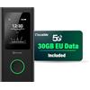 GlocalMe Numen Air - Router wireless portatile 5G, nessuna scheda SIM necessaria, hotspot 5G LTE con pacchetto dati europeo da 30 GB, supporta 16 dispositivi contemporaneamente, batteria da 5400 mAh,
