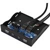 Yunseity Pannello Frontale USB, Interfaccia Porta 2 USB 2.0+Mic+HD Audio, Hub USB per Pannello Frontale Floppy da 3,5 per Computer PC