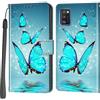 Haninsuze Cover per Samsung Galaxy A41, Custodia Interno TPU Antiurto Portafoglio con Disegni [schede Fessura] [Supporto Stand] Cover Libro in PU Pelle (farfalla)