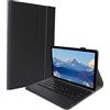 ASHATA Custodia con Tastiera per Tab A7 T500 / T505 da 10,4 Pollici Tablet, Cover Posteriore in Pelle PU, con Tastiera Bluetooth Wireless Rimovibile e Touchpad(Nero)