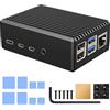 Miuzei Alloggiamento per Raspberry Pi 4 con custodia in alluminio raffreddamento passivo, per Raspberry Pi 4B, alloggiamento in alluminio compatibile con Raspberry Pi modello B 8 GB/4 GB/2 GB