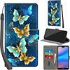 Haninsuze Cover per Huawei P20 Lite, farfalla dorata | Pelle PU Portafoglio, Porta Carte, Magnetica, Libro, Antiurto Custodia