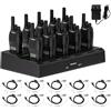 Retevis H777D Walkie Talkie PMR446, Ricetrasmittenti con Caricabatterie a 10 Vie, Display LCD, Wolky Toki Portatile con Auricolare per Sicurezza, Hotel (Confezione da 10)