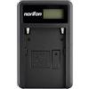 Norifon NP-FM50 LCD USB Caricatore per Sony CCD-TRV308, CCD-TRV138 | Compatibile con Sony CCD-TRV328, DSLR-A350, DSLR-A100, DSLR-A200, DSR-PD170, DSR-PD150, HVR-Z5U, HVR-Z1U