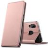 Verco Galaxy A20e Cover, Custodia a Libro Pelle PU per Samsung Galaxy A20e Case Booklet Protettiva [magnetica integrata], Rosa