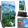 PHINIENLAND Cover per Oppo A53 / A53s 4G Case PU Pelle Custodia [Kickstand] [Chiusura magnetica] [Slot per Schede], Portafoglio Flip Custodia per Oppo A32 / A33 4G,Foresta