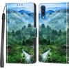 Haninsuze Cover per Samsung Galaxy A50 / A50s / A30s, Custodia Interno TPU Antiurto Portafoglio con Disegni [schede Fessura] [Supporto Stand] Cover Libro in PU Pelle (Foresta)