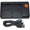 DSTE - Caricatore USB Dual compatibile con Olympus BLN-1, BLN1, EM5 come BCN-1, alimentazione tramite cavo di ricarica micro USB a USB-A 2.0