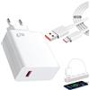 afhgdjr Caricabatterie rapido 67w per Xiaomi con cavo USB C da 2 m,Adattatore caricatore rapido caricatore turbo per Xiaomi 14 13 12,Poco F7 F6,Redmi Turbo 4 3,Note 14 13 12 11 10