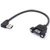 OpenII Cavo USB 3.0 ad angolo retto per montaggio a pannello USB 3.0 maschio a femmina con cavo di prolunga per montaggio a pannello a vite M3 per computer industriali PC 30 cm (destra)