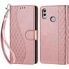KENHONER Compatibile Cover con Honor 10 Lite/Huawei P Smart 2019,Premium Pelle PU Portafoglio Flip Libro Custodia Cover per Huawei P Smart 2019 [Protezione Completa] (Oro rosa)