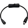 HuaLiSiJi Cavo jack interruttore DC 22AWG 12V 24V cavo di prolunga DC 5,5 mm x 2,1 mm maschio femmina, DC5521 cavo per telecamere di sicurezza, router, DVR, strisce LED (nero, 0,3 m)