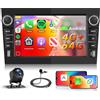 Hodozzy 【4+64G】Hodozzy Carplay Autoradio per Opel Astra Meriva Zafira con USB USB-C, 7 Pollici Autoradio Bluetooth con Android Auto/32 EQ/FM/RDS/SWC+Retromarcia Telecamera