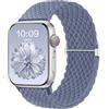 CeMiKa Cinturino Intrecciato Compatible per Apple Watch 42mm 41mm 40mm 38mm, Sport Nylon Ricambio Elastica Cinturini per iWatch Series 11 10 9 8 7 6 5 4 SE Ultra 3 2 1, Donna Uomini, BluGrigio