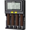 AUKSKY Caricabatterie 18650 più veloce, AUKSKY 3A Caricatore rapido a 4 slot Display LCD Controllo della temperatura per batterie AA AAA D 26650 18490 18350 18500 RCR123 Li-ion/IMR/INR/ICR/Ni-MH/Ni-Cd
