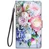 Lnxlanxx Cover Compatibile per Xiaomi Redmi Note 14 4G Silicone PU Pelle Portafoglio Libro Animale Motivo Case Antiurto Bumper Magnetica Flip Protettiva Custodia (Fiore)