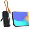 ONES Power Bank portatile, ricarica rapida 5000mAh display LED, mini batteria backup piccolo caricabatterie per iPhone 16/15/14/13/12/11 PRO MAX/Samsung S23 ecc., spina lighting e cavo USB C, nero