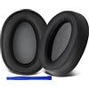 SOULWIT Cuscinetti Auricolari Di Ricambio per Sony h.Ear on MDR-100A (MDR100A), MDR-100AAP (MDR100AAP), MDR-H600A (MDRH600A) Cuffia, con Pelle Proteica Più Morbida-Nero
