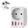 Denlane 5 in 1 Adattatore da Viaggio Australia con 1 AC & 2 USB-C & 2 USB-A (3.4A) per Cina, Nuova Zelanda, Argentina, Fiji - Tipo I
