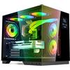 Spirit of Gamer - Viper CRX, Case PC Gaming Aquarium ATX/mATX/ITX, 6 Ventole ARGB PWM, Vetro temperato a 270°, Schermo LCD Integrato, Supporto Watercooling 360 mm, USB-C, Gestione Cavi, Acciaio SPCC