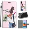 KENHONER Cover Compatibile con Xiaomi Redmi Note 10 Pro, Premium Pelle PU Portafoglio Flip Libro Custodia per Xiaomi Redmi Note 10 Pro Max [Protezione Completa] - ragazza