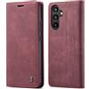 mvced Cover Compatibile con Samsung Galaxy A34 5G,Flip Custodia Caso Libro Pelle PU e TPU Silicone Antiurto,Wine Red