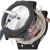 Acadey Custodia rigida compatibile con Amazfit Cheetah Round con pellicola protettiva,9H Durezza Hart PC Case sottile in vetro temperato per Smart, Nero+Trasparente