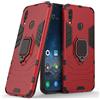 MaiJin LuluMain Compatibile con Huawei P Smart (2019) Cover, Custodia Armor Anello Cavalletto (Funziona con Il Supporto Magnetico per Auto) Case Paraurti per Huawei P Smart 2019 (Rosso)