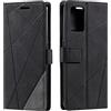 SONWO Cover per Oppo A74 4G / Oppo F19, Flip Caso in PU Pelle Case Cover Portafoglio Custodia per Oppo A74 4G / Oppo F19, [Kickstand] [Slot per Schede], Nero