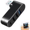 Xatgiouy Hub USB Ruotabile, Hub USB 3.0 4 Porte con Rotazione 90°/180°, Adattatore Multiporta ad Alta Velocità (1 USB3.0 + 2 USB2.0 + 1 Type-C) Splitter per PC Laptop MacBook Tastiera Mouse Chiavetta Stampante