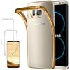 ebestStar - Cover Compatibile con Samsung S8 Galaxy Custodia Trasparente Silicone Morbida, Trasparente/Dorato + Pacco x2 Pellicole 3D, Copertura Integrale [Apparecchio: 148.9x68.1x8mm, 5.8'']