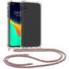 kwmobile Custodia Compatibile con Apple iPhone XR Cover - Back Case in Silicone TPU - Protezione Smartphone con Cordino - fucsia/trasparente/viola/giallo