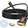 XMSJSIY USB Tipo C a RS232 DB9 Cavo adattatore seriale maschio a maschio convertitore PL2303 Chipset con connettore accoppiatore DB9 femmina a femmina per Win11/10/8/8.1/7/XP/Vista -1.5M / 4.9FT