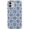 JiuWang Cover per iPhone 11 Bianco Blu, Motivo Geometrico Floreale | Rigida PC Sottile Lucida, Design Vintage Aesthetic, Stile Ceramica per Donna & Ragazza