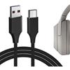 GEEKRIA Câble de Charge compatibile con Sony WH-1000XM3 WH-XB900N, AKG Y400, Y600NC, Bose NCH700, USB-C Charging Cable, Momentum 3, B&W PX Wireless Headphones (120CM/1Pcs)