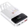 YOOSANG Power Bank 10000mAh PD 22,5W QC4.0 Ricarica Rapida Uscite USB C con Cavi di Ricarica Rapida Integrati Caricabatterie Portatile Batteria Compatibile con iPhone Samsung Google Pixel LG (Bianco)