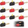 OCCOUMR 10 connettori a banana da 4 mm, 32 A, connettore a banana ad alta corrente, cavo per altoparlante, placcato oro, per amplificatori, ricevitori, scatole, amplificatori, rosso e nero