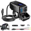 GothicBride Presa USB per moto con interruttore ON/OFF e Quick Charge Type C, adattatore per moto (blu)