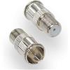 hb-digital 1 x spina di prova di attacco rapido SAT: spina F-Quick (connettore DVB-S/S2 satellitare) a presa F (connettore DVB-S/S2 femmina satellitare) 1 adattatore connettore TV F-plug nichelato