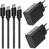 Happy Buying 2 Pack 45 W caricatore USB C veloce, caricatore e cavo per Samsung Galaxy S25 Ultra/S24 Plus/S25/S24 Ultra/S22+/S23/S21 S20 FE,Note 20,A54 5G/A15 A56 A55 A36 A34 A55 A5 33 A1 4 Presa Adattatore di