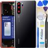 LUVSS Coperchio Copribatteria Scocca Vetro Posteriore Imposta per Huawei P30 PRO (Nero)