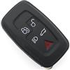 Finest Folia Finest-Folia - Custodia in silicone per la chiave dell'auto, cover per chiave con 5 tasti Nero LB