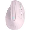 KYSONA Mouse ottico verticale ergonomico a 57°, Bluetooth e 2.4G, 800/1200/2400/2400/4000DPI, 7 pulsanti per Windows, macOS, iPadOS, laptop, PC, rosa