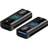 YACSEJAO 2 pezzi 10 Gbps USB 3,2 A femmina a USB tipo C femmina convertitore con display digitale sincronizzazione dati su entrambi i lati e ricarica