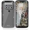 KJYFOANI Custodia per Unihertz Jelly Max Cover, Trasparente Silicone TPU Case, Antiurto Bumper Protezione + Vetro Temperato Pellicola Protettiva per Unihertz Jelly Max (5.05) - Cristallo