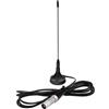 MxyVrix Antenna TV Interna DTA180 - Antenna HDTV Portatile per Digitale Terrestre DTT, DVB-T/DVB-T2, Supporto VHF UHF FM DAB Radio, Base Magnetica, per Casa e Camper,1,5 Metri - Nero