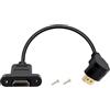 HuaLiSiJi HDMI Prolunga Montaggio a Pannello 4K 60Hz Cavo HDMI Maschio Femmina 90 Gradi per computer, lettore Blu Ray TV (Incurvato verso basso, 0.5 m)