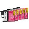 Supply Guy 5 Cartucce Per Stampanti compatibile con Brother LC1100 Magenta LC1100m
