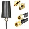 UniteCom Antenna robusta a doppio ingresso 4G/5G con cavi LMR100 da 3 metri e connettori SMA maschio. Antenna LTE resistente per interni o esterni 2x2 O2 Vodafone EE Three (antenna e adattatori TS9)